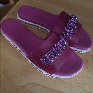 Karl Lagerfeld Purple Embellished Sandals